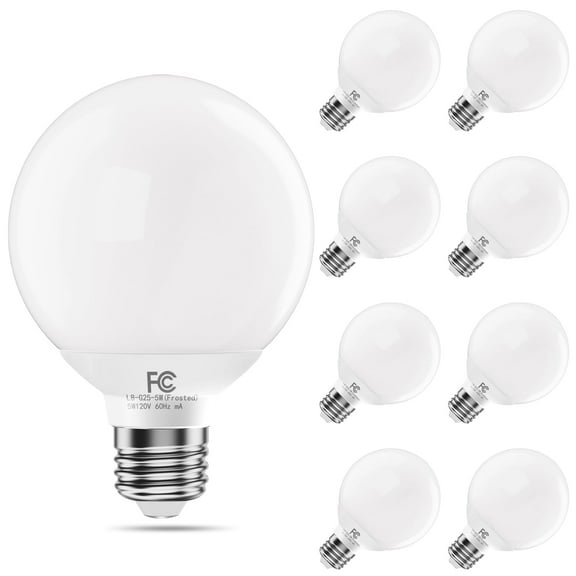 DAYBETTER G25 LED Light Bulbs, Round  Light Bulbs , 40W LED Light Bulbs Equivalent, Daylight White 5000K,  E26 Base, 450LM, Non-Dimmable, 8 pack.