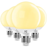 DAYBETTER G25 LED Light Bulbs, Round Light Bulbs , 40W LED Light Bulbs Equivalent, Soft White 2700K, E26 Base, 450LM, Non-Dimmable, 4 pack.