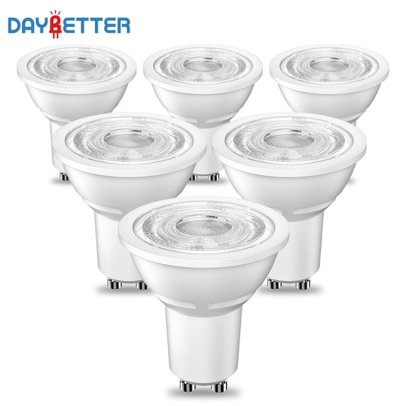 DAYBETTER GU10 LED Bulb,5000K Daylight Light Replacement for Recessed Track Lighting,300LM,4W(35W Equivalent)LED Light Bulb for Kitchen, Range Hood, Living Room, Bedroom, UL Listed,6pack