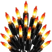 DAYBETTER Halloween String Lights, 16.4ft Incandescent Mini Lights, with 50 Count Orange Waterproof Bulbs, for Party, Yard, Christmas Tree, Halloween Decoration