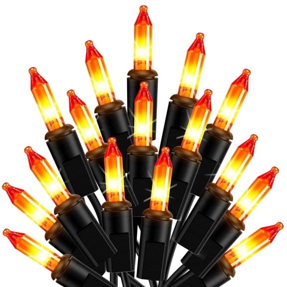DAYBETTER Halloween String Lights, 16.4ft Waterproof Incandescent Mini Lights, with 50 Count Orange Bulbs, for Home, Christmas Tree, Halloween Decor