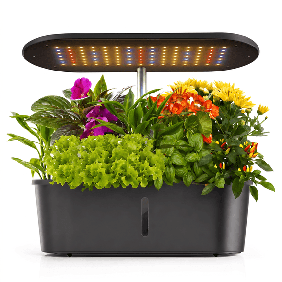 DAYBETTER Indoor Hydroponic Growing System, 10 Pods Plant Germination Kit and 3.6L Water Tank, Auto Timer LED Grow Light for Herbs & Vegetables
