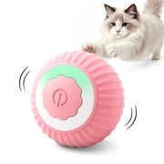 DAYBETTER Interactive Cat Ball Toy for Indoor Cats, Automatic Rolling & USB Rechargeable with LED Light, Pink
