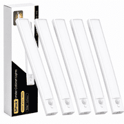 DAYBETTER Warm White Light Under Cabinet Lighting, USB Rechargeable Closet Lighting with Motion Sensor and Magnetic Strip for Wardrobe & Kitchen, Wireless Light