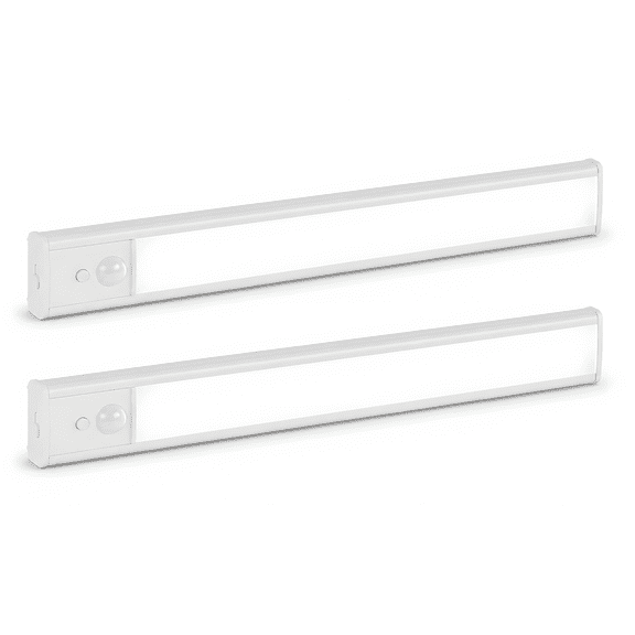 DAYBETTER 2 Pack 30 cm White LED Cabinet Light, 1500 mAh Rechargeable, Dimmable, 0.7W, 6000K, Motion-Activated, Magnetic , Suitable for Cabinets, Stairways, and Kitchens