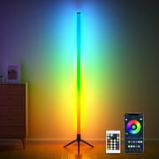 DAYBETTER LED Corner Floor Lamp,360°Color Changing Lamp with Bluetooth APP, Remote Control, Music Sync, 16 Million DIY Colors & Timing for Living Room Gaming Room（1pack）