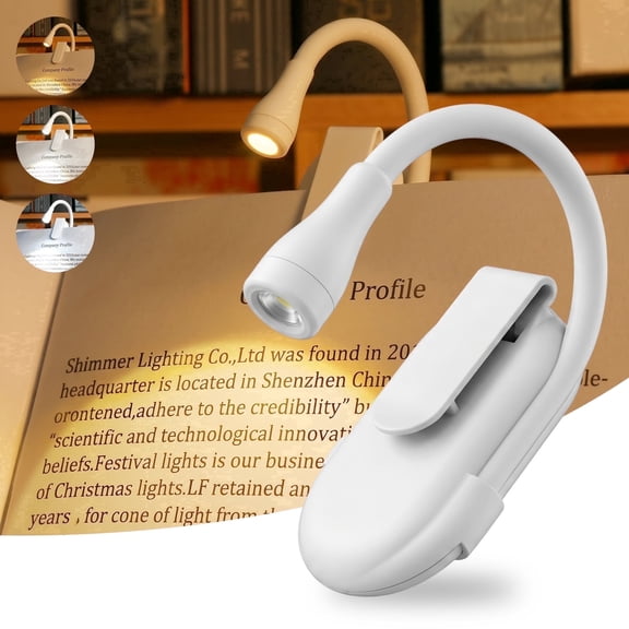 DAYBETTER Book Light,Mini Foldable Pocket Light, 5V 3W 400mAh, Type-C Charge, 3 Modes Stepless Dimming, Portable Book,Bedroom(White )