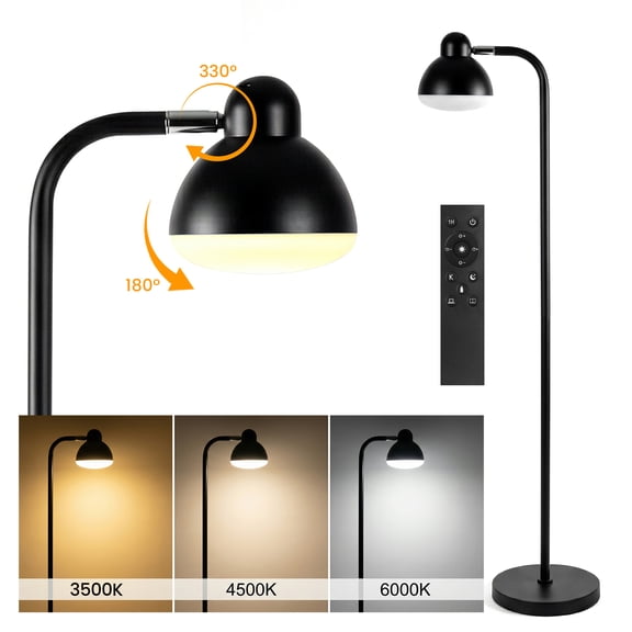 DAYBETTER Floor Lamp for Living Room, Standing Lamp with Remote Control, 1H Timer & Stepless Dimmable Reading Lights for Corner, Living Room, Bedroom, Reading, Office