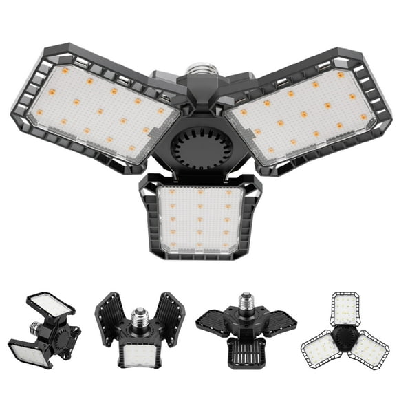 DAYBETTER LED Garage Light,30W 3000 Lumen Ceiling Lights with 3 Adjustable Panels,E26,5000K Daylight Light Bulb   Fixture LED Lights for Garage,Workshop,Warehouse,1pack