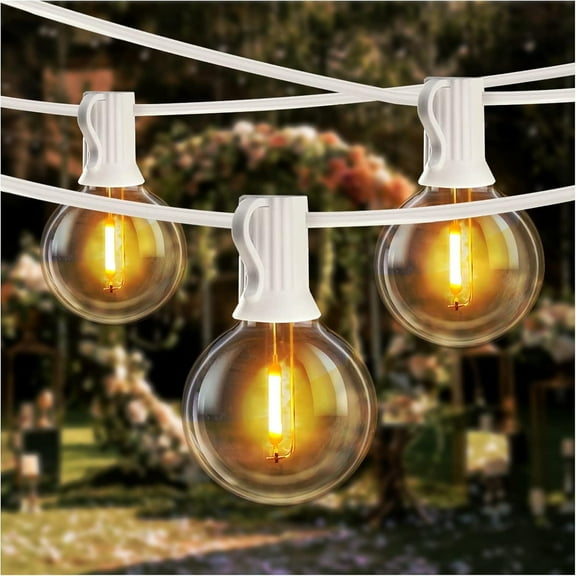 DAYBETTER LED Outdoor Lights, Waterproof Connectable String Lights for Yard Porch Bistro (50FT)
