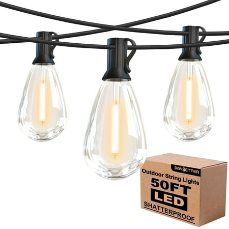 DAYBETTER LED Outdoor String Lights, 50ft Connectable S14 LED Patio Lights with 12 Edison Vintage Bulbs, for Backyard price history and forecast - DAYBETTER WDVS1215012-NSUS