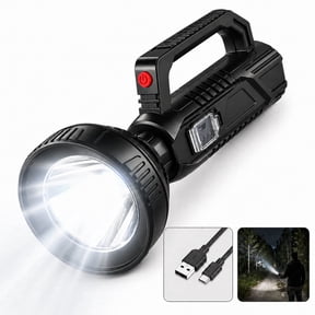DAYBETTER LED Rechargeable Flashlights, Super Bright Flashlight with USB Cable, 3 Lighting Modes, Long Range Outdoor Spotlight Flashlight for Camping, Hiking, Fishing