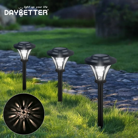 DAYBETTER LED Solar Outdoor Lights, Landscape Path Lights, Waterproof Lamp, Auto on/off Landscape and Walkway Lights for Yard, Patio, Garden(8pack)