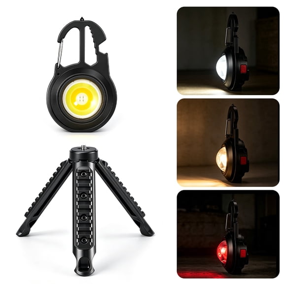 DAYBETTER LED Work Light, Rechargeable Work Light with Stand, 7 Lighting Modes, USB Charging, Multi-Purpose Light for Tents, Camping, Bicycles