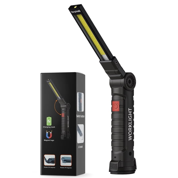 DAYBETTER LED Work Lights, Tool Gifts for Men, 360° Rotation Work Lights, ,Rechargeable, with Magnetic Base, Versatile Lighting for Repairs, Outdoors,Christmas Gifts