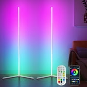 DAYBETTER Led Corner Floor Lamp, Smart RGB Floor Lamp with APP&Remote, 16 Million Colors Changing, Music sync, Modern Corner led Light for Bedroom Living Room and Gaming Room, Timing&Schedule,2pack