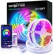 DAYBETTER Led Strip Lights 200ft,App and Remote Control,RGB Music Sync Color Changing LED Lights for Bedroom,Party,Home Decoration
