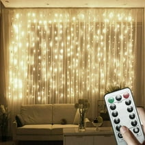 DAYBETTER Led Window Curtain Lights,9.8x9.8FT 300LED Twinkle Lights with Remote Control,USB Powered 8 Modes Fairy String Lights for Bedroom,Indoor,Outdoor,Wedding,Party,Wall Decor