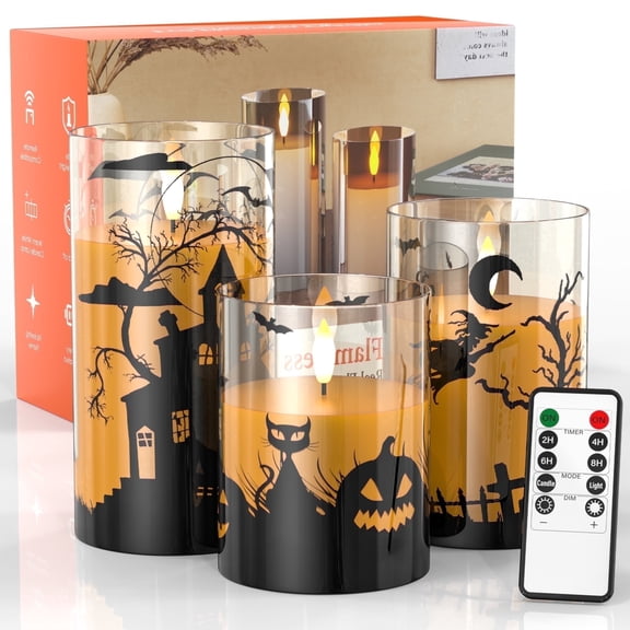 DAYBETTER Flameless Taper Candles, 6 Pack Battery Operated LED Candlesticks with 10-Key Remote, 3D Flickering Wick, 2/4/6/8H Timer, Warm White, 0.87" x 10.04", Ivory for Home Wedding Christmas Decor