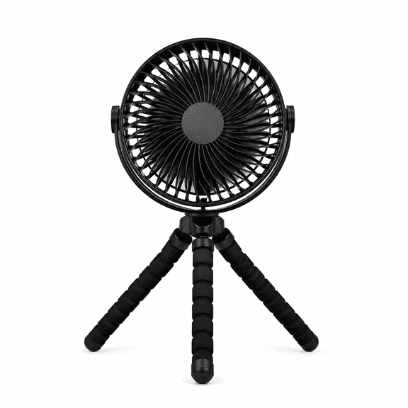 MOSENSE Portable Stroller Fan, 4-Speed Rechargeable Clip On Fan with Flexible Tripod, 360° Rotatable Detachable Battery Operated Quiet Cooling Fan for Car Seat, Crib, Treadmill, Black