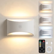 DAYBETTER Wall Light with Rechargeable White, Wall Sconces with 3 Color Modes & Magnetic, Up and Down Wall Lights for Bedroom, Hallway and Stair