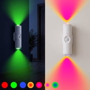 DAYBETTER 2-Pack Motion Sensor Night Light, 3 lighting Modes and 15 RGB Colors, Rechargeable Magnetic Nightlight, Suitable for Living Room, Stairs, Bedroom