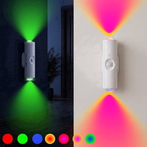 DAYBETTER 2-Pack Motion Sensor Night Light, 3 lighting Modes and 15 RGB Colors, Rechargeable Magnetic Nightlight, Suitable for Living Room, Stairs, Bedroom