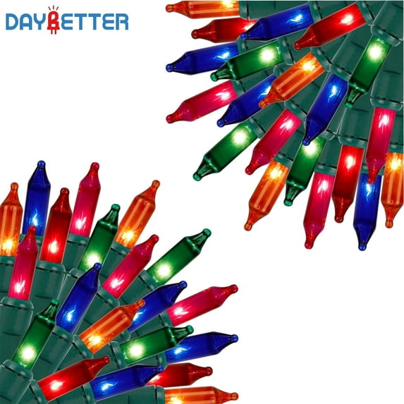 DAYBETTER Multi Color Christmas Tree Lights, 32.8ft 100Count Mini String Lights for Party Yard Decorations