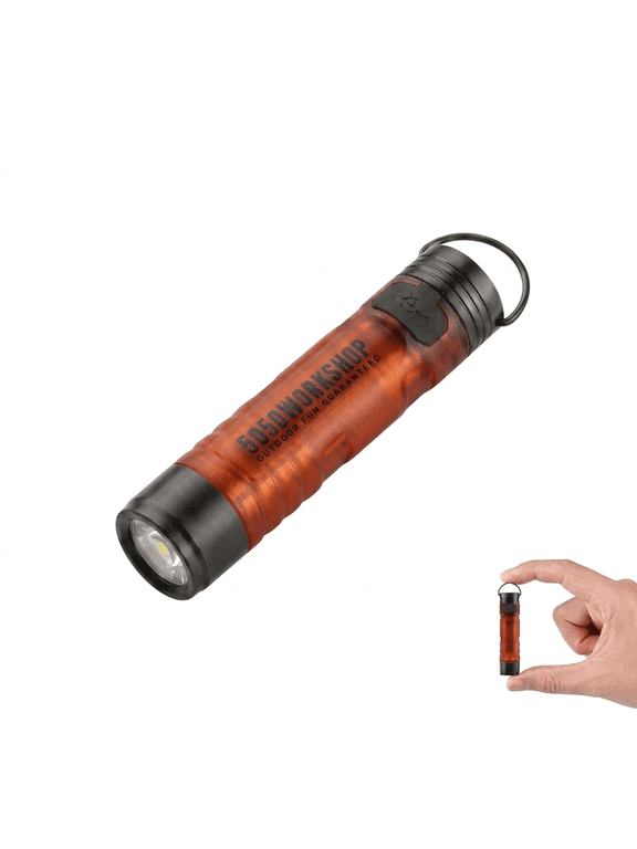 EDC Rechargeable Keychain Flashlight, 350LM Mini Portable Flash Light 4 Lighting Modes, Memory Function, Waterproof, Compact Pocket Light for Everyday Carry, Emergency, Camping,Orange