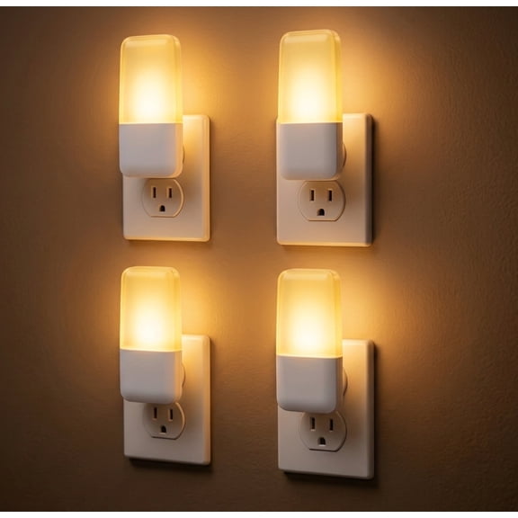 DAYBETTER Sensor Night Light 4 Pack,0.5W Plug-in Night lamp,Nightlights with Smart Dusk to Dawn Sensor for Stairs Bedroom Bathroom