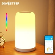 DAYBETTER Night Light, Dimmable Touch Lamp for Bedroom, Portable Table Bedside Lamps, 5 Brightness and 16 RGB Colors, Suitable for Bedroom/Baby Nursery/Bathroom/Hallways/Living Room
