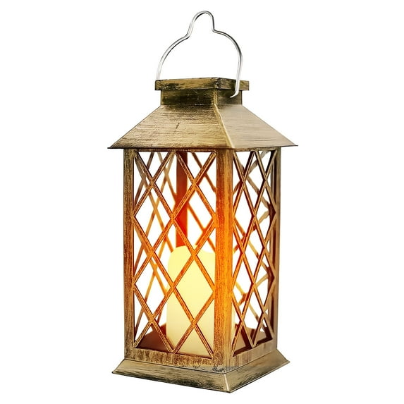 DAYBETTER Outdoor Solar Lantern, Hanging Solar Lights for Outside Garden Decor with Flickering Flameless LED Candle