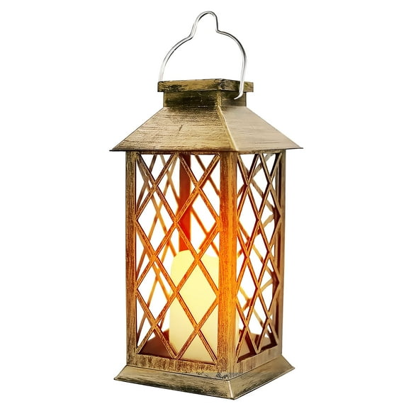 DAYBETTER Outdoor Solar Lantern, Hanging Solar Lights for Outside Garden Decor with Flickering Flameless LED Candle