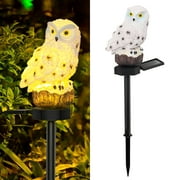 DAYBETTER Outdoor Solar Lights for The Garden Decor,Solar Powered Resin Owl LED Lights with Stake,Garden Yard Lawn Pathway Landscape Ornaments Patio Decorations Outside