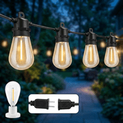 DAYBETTER Outdoor String Lights, 50FT Heavy-Duty Patio Lights with 15 LED Bulbs, Shatterproof & Waterproof, for Balcony, Deck, Garden Decor
