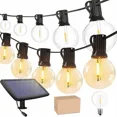 thumbnail image 1 of DAYBETTER 50ft Solar Outdoor String Lights, ST38 Patio Lights with 12 LED Bulbs, Dimmable & 8-Mode Remote Control, Waterproof for Porch, Garden, Bistro, Backyard Decor, 1 of 5