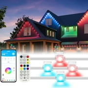 DAYBETTER Permanent Outdoor Lights, 100ft RGB Eaves Lights with 60LED Lights, Remote & APP Control