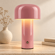 DAYBETTER Pink Rechargeable Table Lamp, 3 Color Temperatures, Stepless Dimming, Touch Control, Memory Function, Portable Bedside Night Light