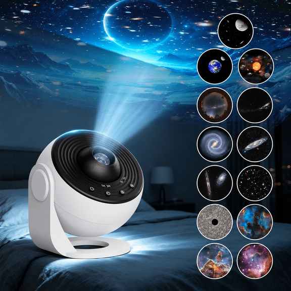 DAYBETTER Galaxy Projector with 360 Rotating Head & Timer, 13 HD Film Discs, Usb Plug-in Ceiling Planetarium Night Light for Bedroom Kids Adults Room Decor