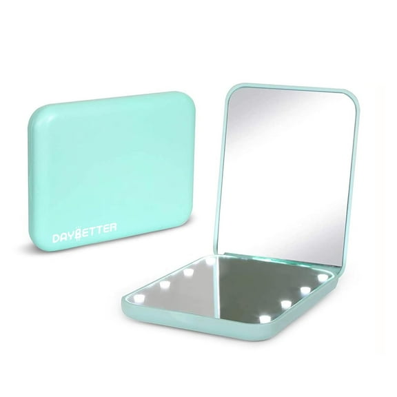 DAYBETTER Pocket Mirror,Magnification LED Compact Travel Makeup Mirror with Light for Purse
