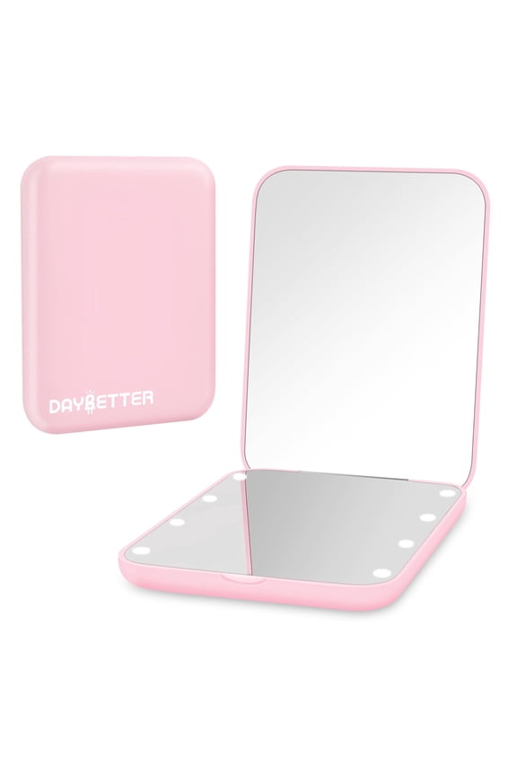 Pocket Mirror,Magnification LED Compact Travel Makeup Mirror with Light for Purse