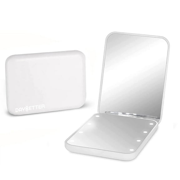 DAYBETTER Pocket Mirror,Magnification LED Compact Travel Makeup Mirror with Light for Purse