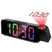 DAYBETTER Rgb Digital Alarm Clock for Heavy Sleepers Kids, LED Projection Clock for Bedroom Ceiling