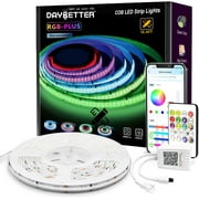 DAYBETTER RGB IC COB LED Strip Lights, LED Lights with Built-in IC Chips, App-Control, Music Sync, Addressable Dream Color COB Lights with Remote for Bedroom, Home Decoration, 16.4ft