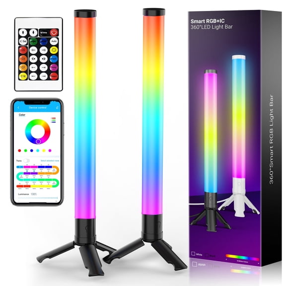 DAYBETTER RGB LED Light Bars,Color Changing TV Backlight,APP Control USB Powered,24-Key Remote Control with Multiple Placement Options,Suitable for 45-70 inch TVs,Black