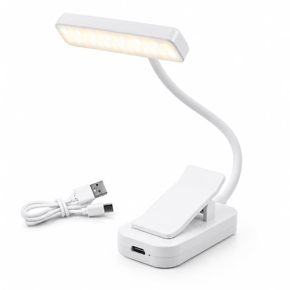 DAYBETTER Reading Light, 24 LED Rechargeable Book Light Clip On for Reading in Bed, 3 Color Modes, Adjustable Brightness, Portable Night Light for Bookworms, Kids, White