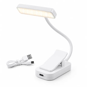 DAYBETTER LED Rechargeable Clip-on Reading Light, 3 Color Modes, Adjustable Brightness, Portable Bed Reading Lamp for Bookworms, White