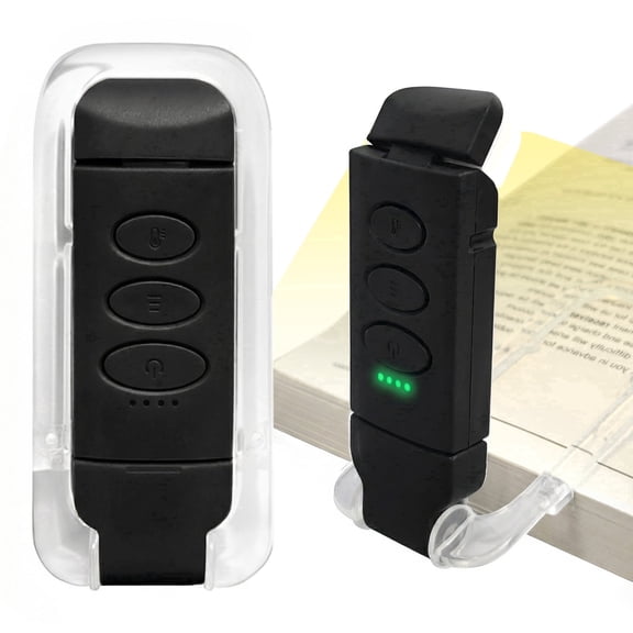 DAYBETTER Reading Light, Rechargeable Book Light Clip On for Reading in Bed, 3 Color Modes, 5 Brightness Levels, Portable Night Light for Bookworms, Kids, Black