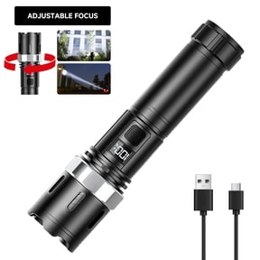 DAYBETTER Rechargeable LED Handheld Flashlight - High Lumens, Zoomable, LCD Battery Level Display Camping Lights with 4 Light Modes (High/Medium/Low/Flash) , Ideal for Emergency, Hiking