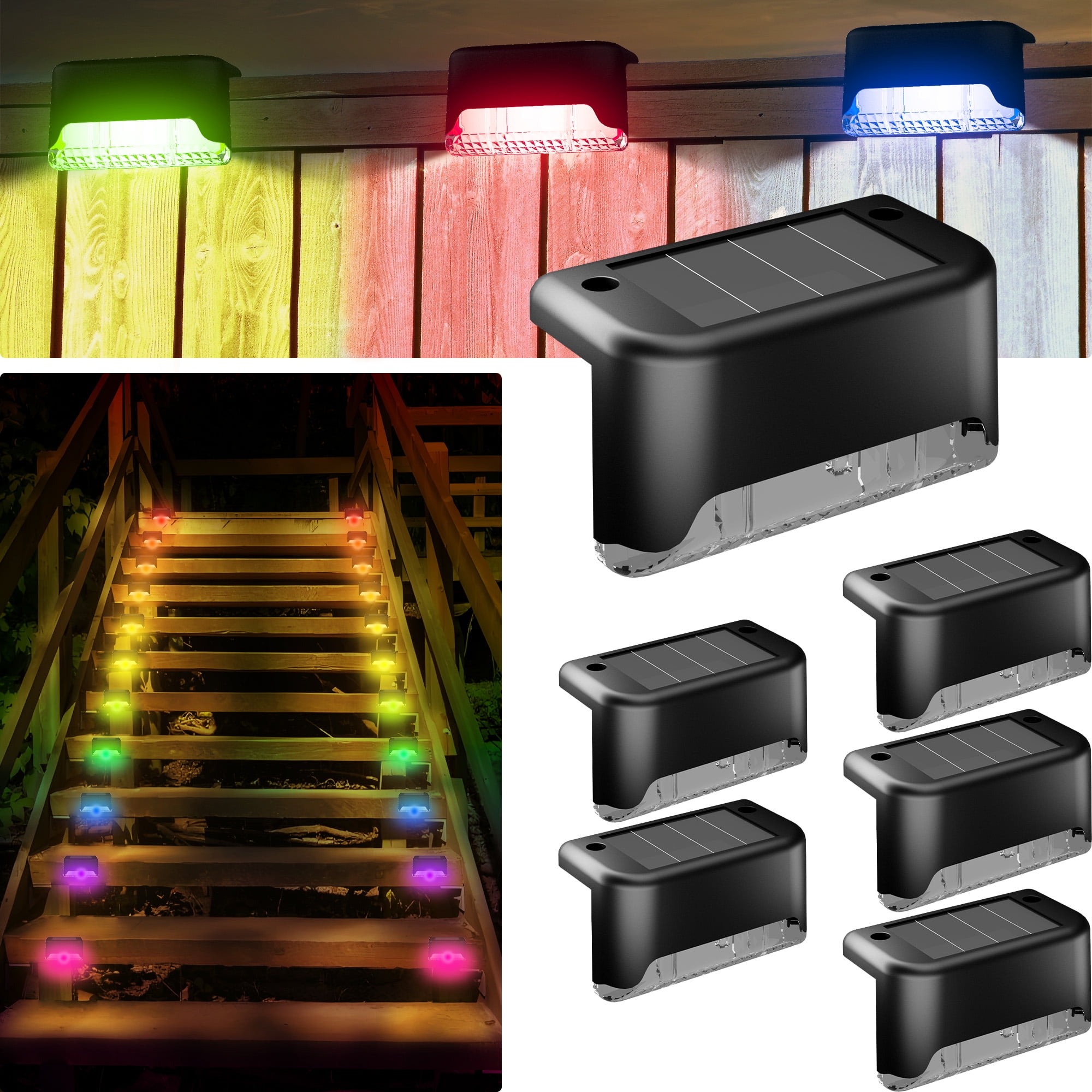 DAYBETTER Solar Deck Lights Outdoor 6 Pack, Solar 